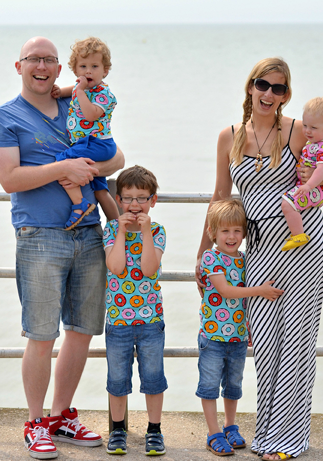 Becky Gower and her husband Ed now have four children under five despite being extra-careful. Photo: Caters