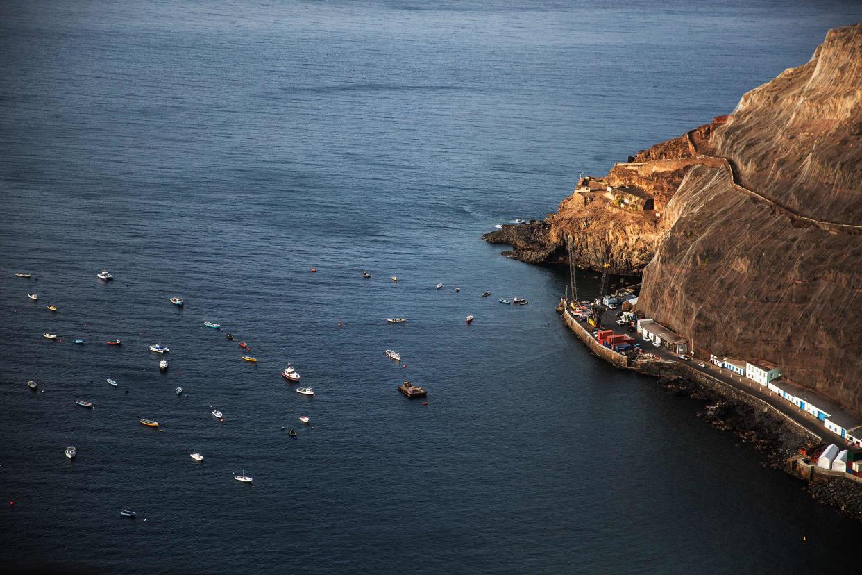 An aerial view of St Helena. For the first time ever visitors can see it from above thanks to a new £285.5m airport - AFP or licensors