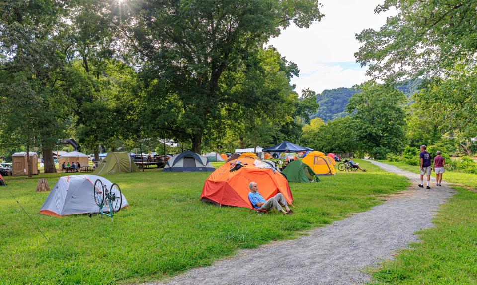 Roughly 300 people from 10-15 states participated in the Cycle NC Mountain Ride August 5-7, with many of the riders camping on Blannahassett Island in Marshall.