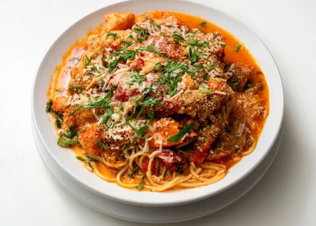 <p>Ana M. Reyes</p> Neptune Oyster's lobster spaghettini