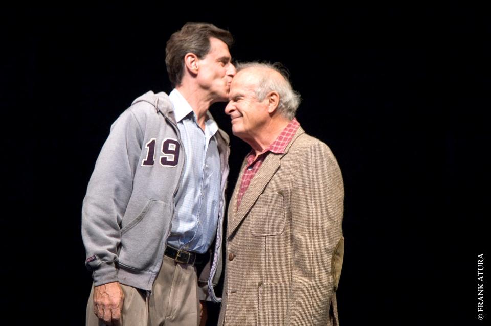 Actor David Breitbarth, left, with David S. Howard in the Asolo Repertory Theatre’s 2005 production of “Tuesdays with Morrie.” Howard died Jan. 10, 2022 at age 94. Breitbarth described him as “A friend. A gentle soul. A monumental talent.”