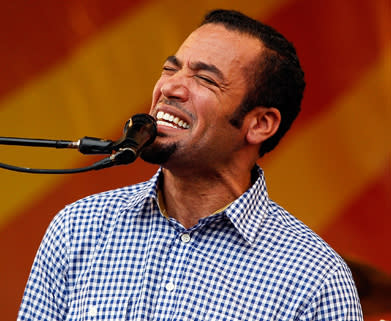 <p>Harper gives it everything he's got. He is performing at the 2009 New Orleans Jazz & Heritage Festival at the Fair Grounds Race Course on April 30, 2009 in New Orleans.</p>