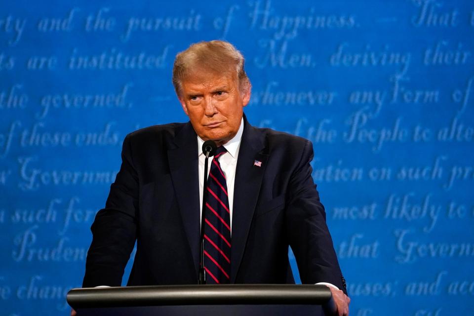 President Donald Trump expresses more concern about violence on the left than the right during his debate with Democratic challenger Joe Biden on Sept. 29 in Cleveland.