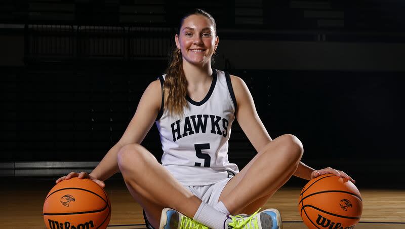 Ridgeline guard Emilee Skinner poses for a portrait in Millville after being named Ms. Basketball on Friday, March 15, 2024.