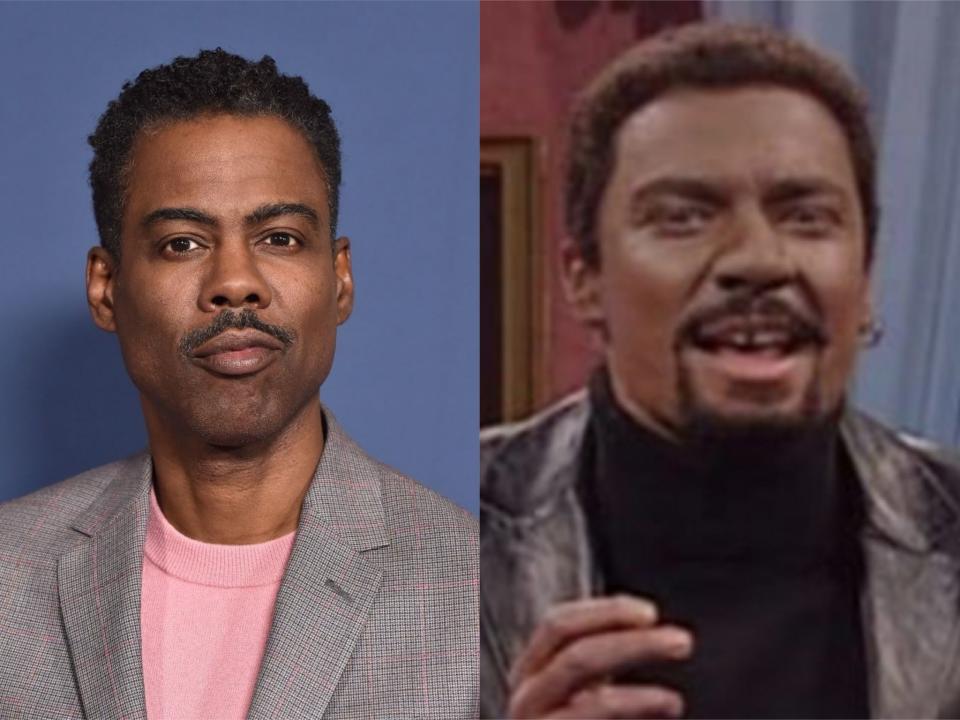 Chris Rock, and Jimmy Fallon's blackface impression of Rock in 2000Lisa O'Connor/Getty Images/NBC