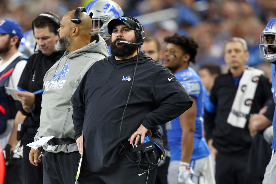 Despite a dismal record since he was hired in 2018, Matt Patricia gets to keep being head coach of the Lions for another year. (Photo by Amy Lemus/NurPhoto via Getty Images)