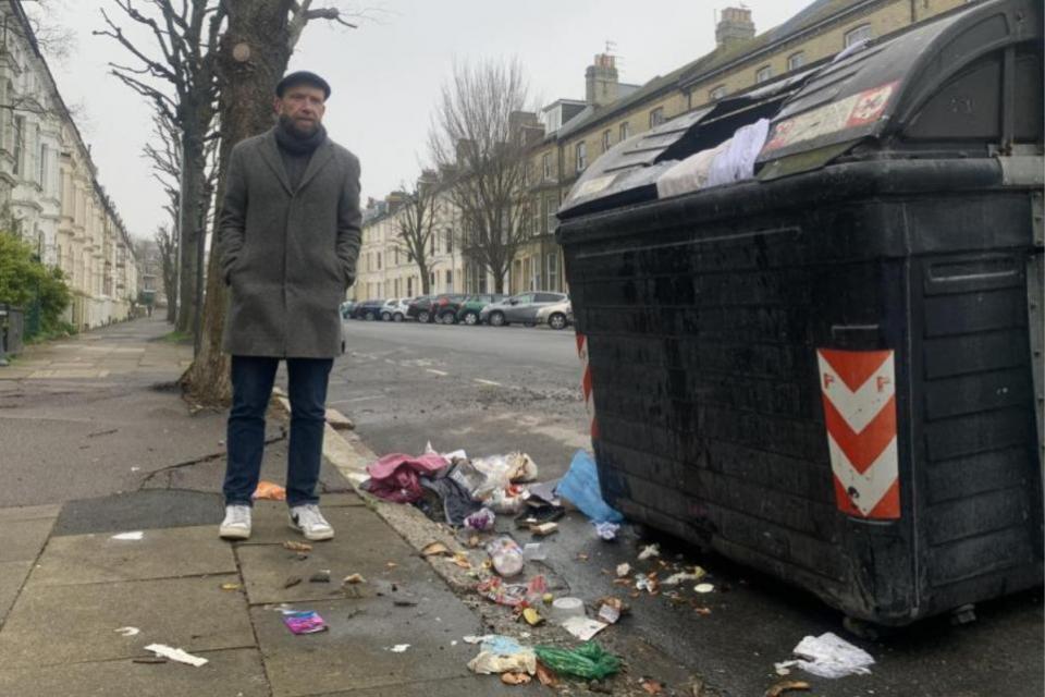 The Argus: Robin Newbold, pictured last month, is one of the residents who has been left frustrated by the lack of rubbish collections