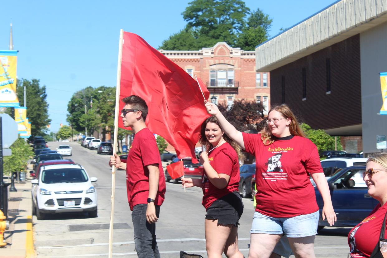 Members of Fremont Community Theatre joined local civic organizations, political candidates and a host of fire and police vehicles in Fremont's annual Fourth of July parade Saturday.