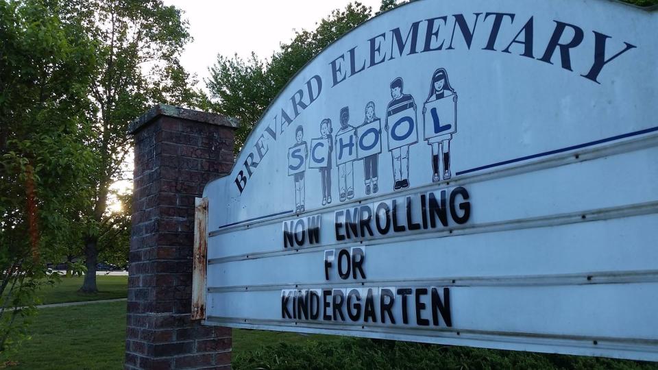 A photo of the sign at Brevard Elementary School.