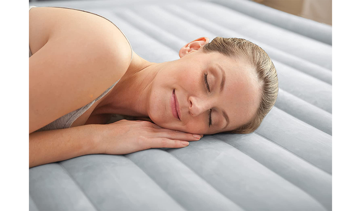 Woman resting on Intex Airbed