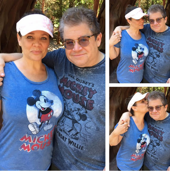 <p>Just a few weeks before <a rel="nofollow" href="https://www.yahoo.com/celebrity/patton-oswalt-meredith-salenger-engaged-160315148.html" data-ylk="slk:getting engaged;elm:context_link;itc:0;sec:content-canvas;outcm:mb_qualified_link;_E:mb_qualified_link;ct:story;" class="link  yahoo-link">getting engaged</a>, Oswalt and Salenger sported <a rel="nofollow noopener" href="https://www.instagram.com/p/BVfKd8ADxvd/?taken-by=meredithsalenger" target="_blank" data-ylk="slk:matching Mickey T-shirts;elm:context_link;itc:0;sec:content-canvas" class="link ">matching Mickey T-shirts</a> at Disneyland. They must have decided to seal the deal after a romantic ride on the Tea Cups… (Photo: Meredith Salenger via Instagram) </p>