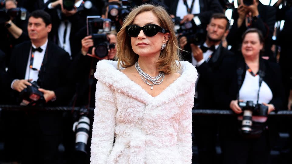 Isabelle Huppert in Balenciaga on May 19. - Valery Hache/AFP/Getty Images