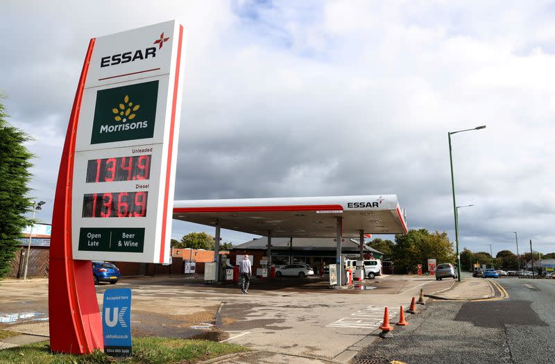 An Essar petrol station forecourt in Stanley