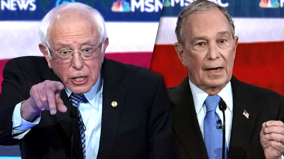 Sen. Bernie Sanders and former Mayor Mike Bloomberg. (Mike Blake/AP (2).