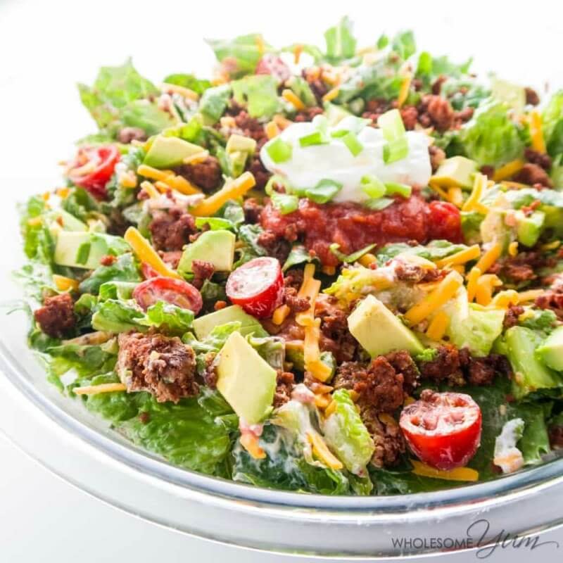 <p>Wholesome Yum</p><p>A big taco salad makes the perfect crowd-pleaser. Easy, healthy, and delicious! </p><p><strong>Get the recipe: <a href="https://www.wholesomeyum.com/recipes/taco-salad/" rel="nofollow noopener" target="_blank" data-ylk="slk:Taco Salad;elm:context_link;itc:0;sec:content-canvas" class="link ">Taco Salad</a></strong></p>