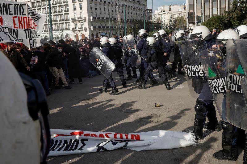 Students protest in Athens