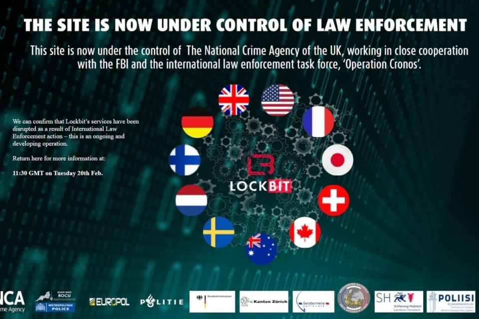 The LockBit website was taken over by law enforcement (NCA/PA) (NCA/PA)