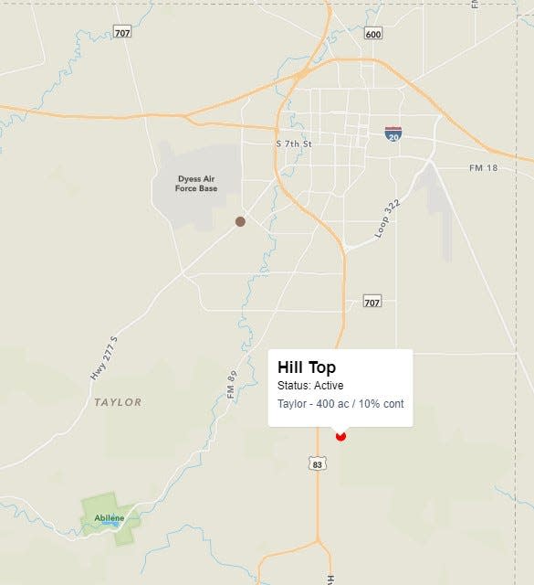 The Hill Top Fire was 10% contained and had burned 400 acres as of about 8 p.m. Friday night.