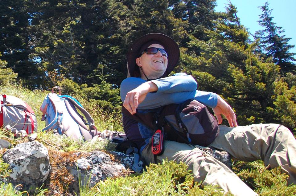 Greg Lief, longtime wildflower hunter and owner of OregonWildflowers.org, seen here at Dog Mountain Trail.