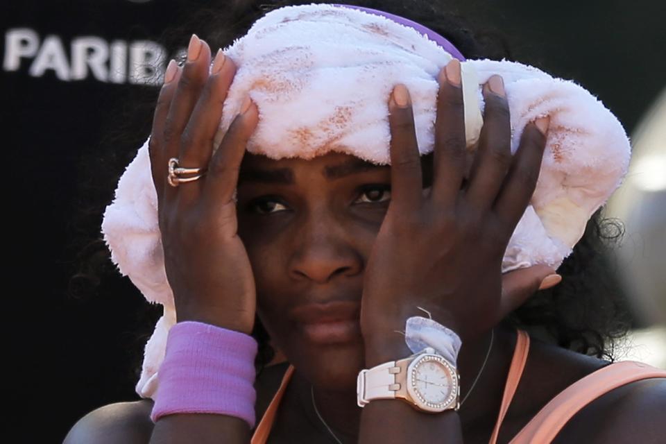 Serena Williams suffered, health-wise, throughout the 2015 French Open, but managed to win it. (AP Photo/Francois Mori)