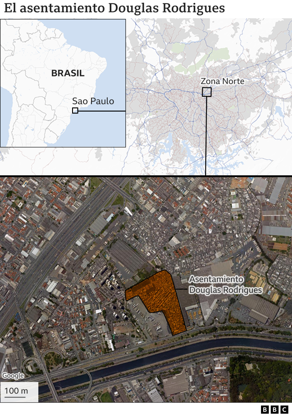 Mapa localizador del asentamiento Douglas Rodrigues