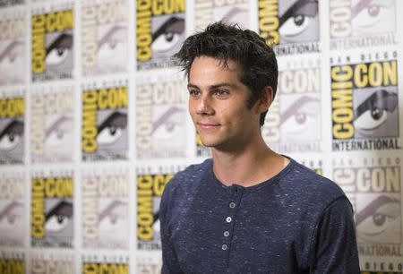 Cast member Dylan O'Brien poses at a press line for "The Maze Runner" during the 2014 Comic-Con International Convention in San Diego, California July 25, 2014. REUTERS/Mario Anzuoni