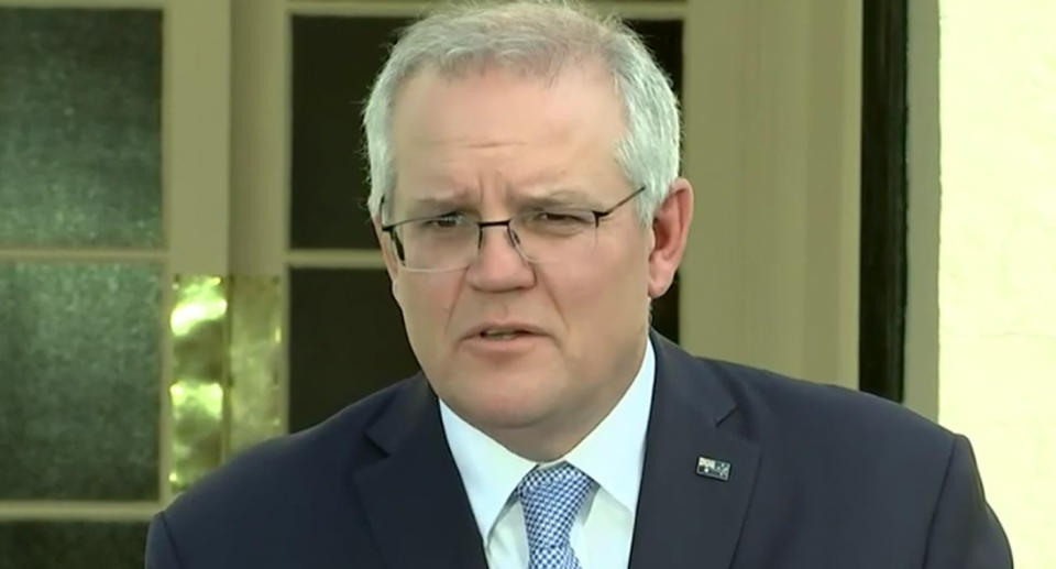 Prime Minister Scott Morrison defended the federal government's vaccine rollout on Thursday. Source: ABC