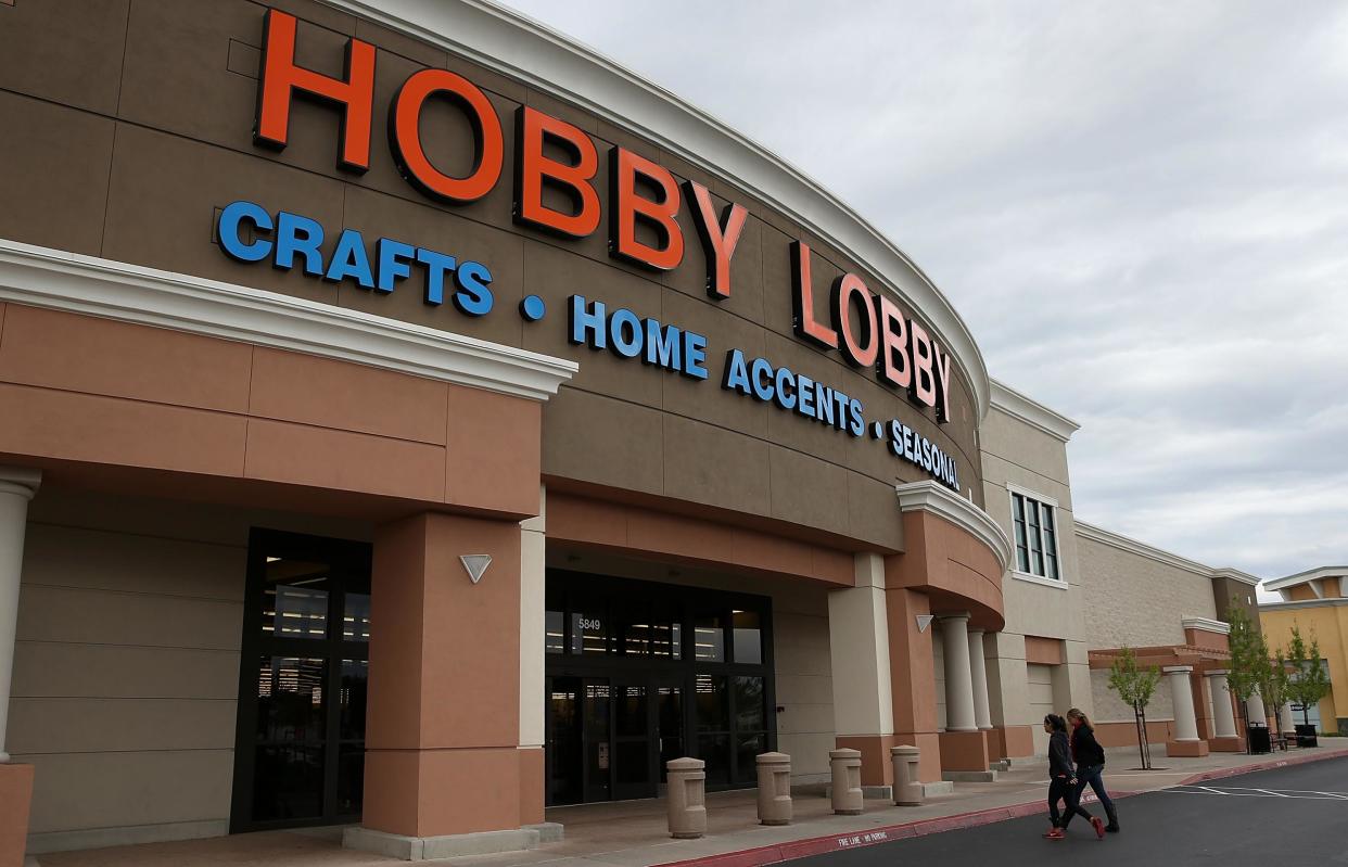 Hobby Lobby craft stores initially closed under statewide coronavirus stay-at-home orders, but some reopened leading states to take action: Justin Sullivan/Getty Images