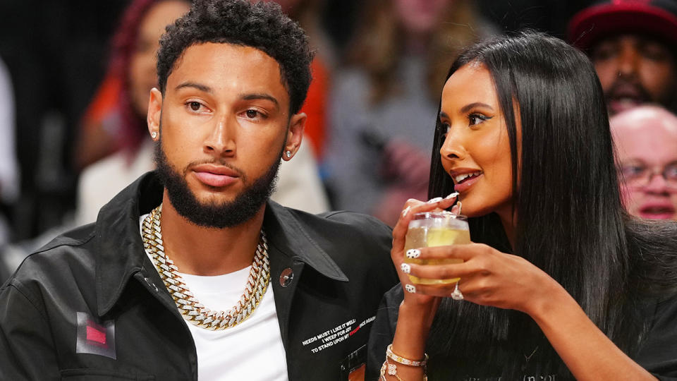 Ben Simmons is pictured at a WNBA game with girlfriend Maya Jama.