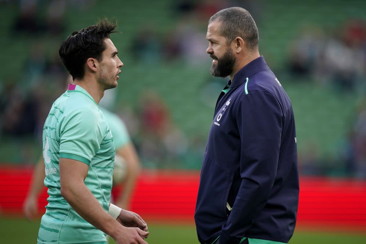 Joey Carbery (left) has been recalled by Andy Farrell (Niall Carson/PA) (PA Wire)