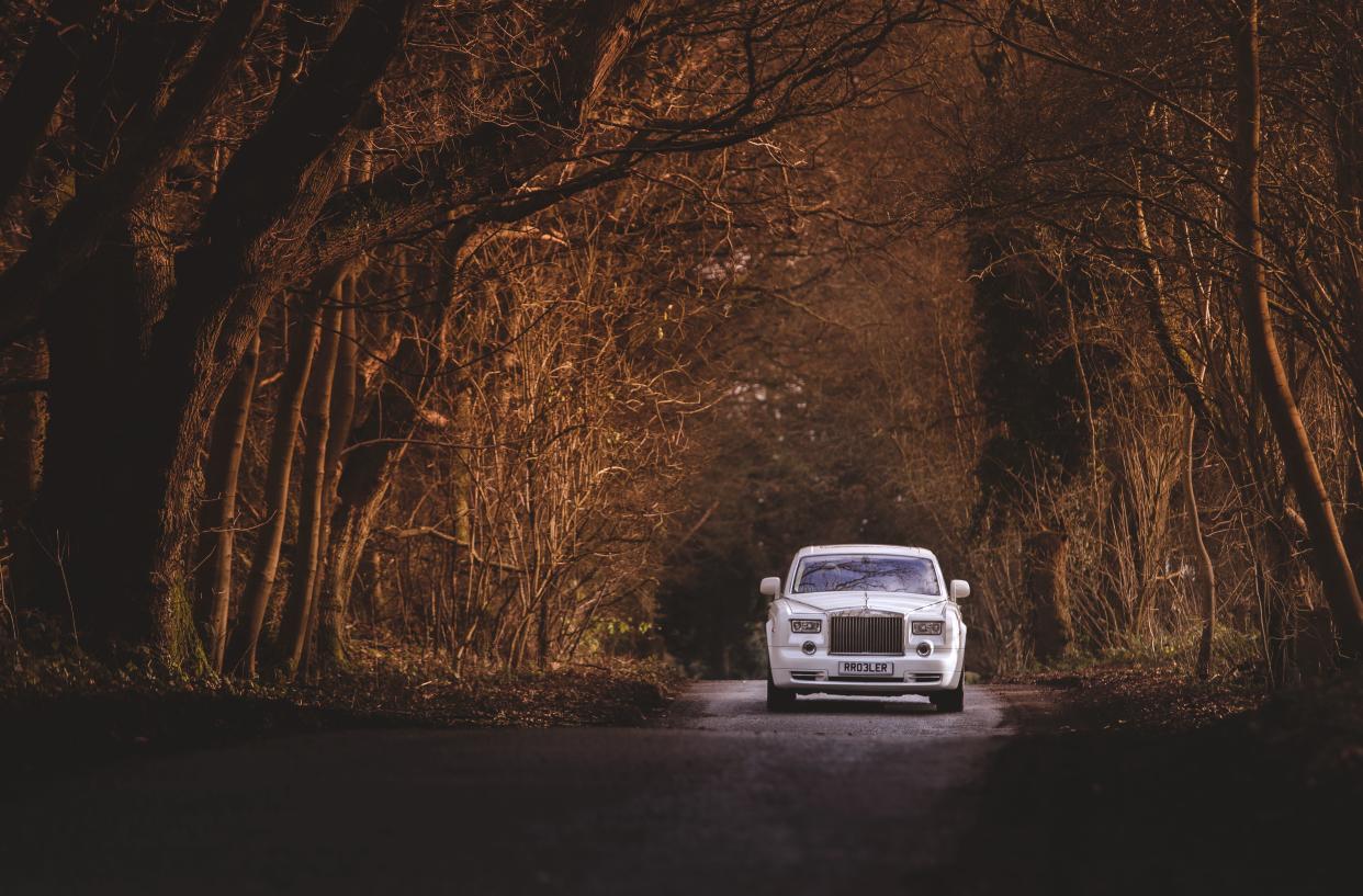 The Rolls Royce Phantom, owned by limousine company Starlite Limos. Photographed in Stevenage, Hertfordshire.