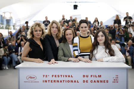 72nd Cannes Film Festival - Photocall for the film "Portrait of a Lady on Fire" (Portrait de la jeune fille en feu) in competition - Cannes, France, May 20, 2019. Director Celine Sciamma and cast members Luana Bajrami, Noemie Merlant, Adele Haenel and Valeria Golino. REUTERS/Stephane Mahe