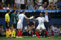 Gary Neville revealed Raheem Sterling (second right) had approached him for advice when he was an England coach under Roy Hodgson during Euro 2016 (Nick Potts/PA)