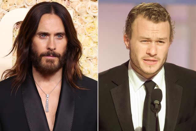 <p>Amy Sussman/Getty; Chris Haston/NBCU Photo Bank/NBCUniversal via Getty</p> Jared Leto in 2024 and Heath Ledger in 2003.