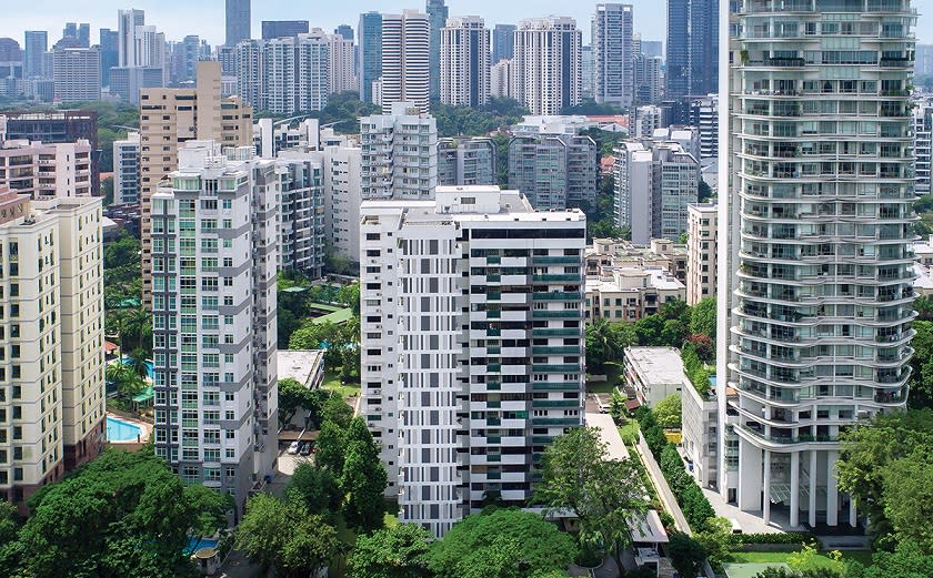 High-angle shot of City Towers