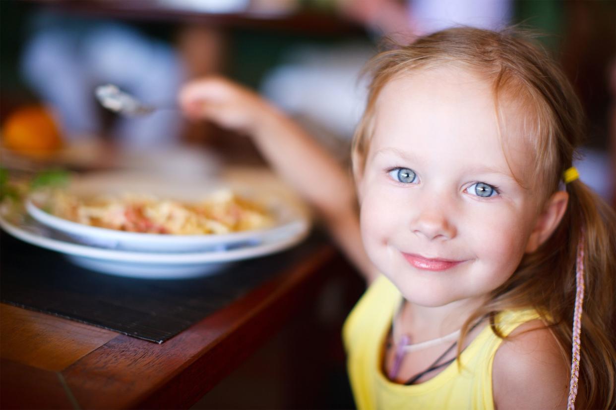 Little girl at a restaurant