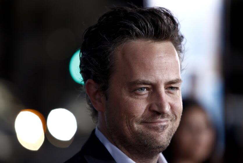 FILE - Matthew Perry arrives at the premiere of "The Invention of Lying" in Los Angeles on Monday, Sept. 21, 2009. Perry, who starred as Chandler Bing in the hit series "Friends," has died. He was 54. The Emmy-nominated actor was found dead of an apparent drowning at his Los Angeles home on Saturday, according to the Los Angeles Times and celebrity website TMZ, which was the first to report the news. Both outlets cited unnamed sources confirming Perry's death. His publicists and other representatives did not immediately return messages seeking comment. (AP Photo/Matt Sayles, File)