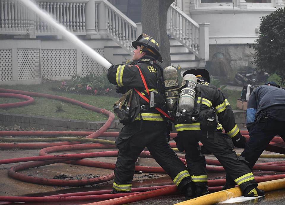 Fire at 528 High St. Sunday.