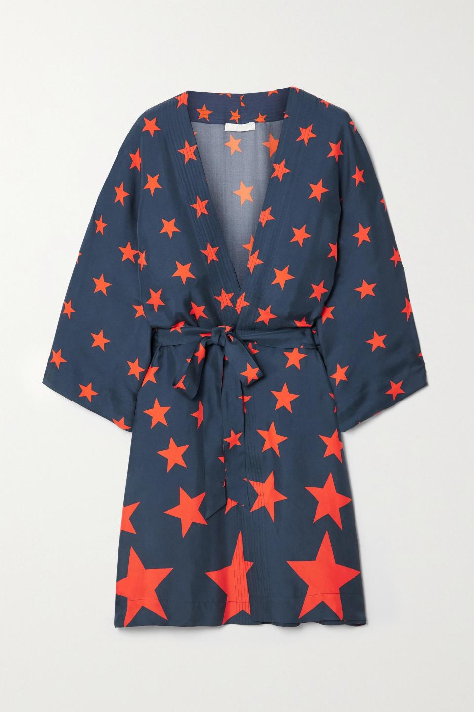 13) Pijama You're a Star Belted Printed Silk-Twill Robe