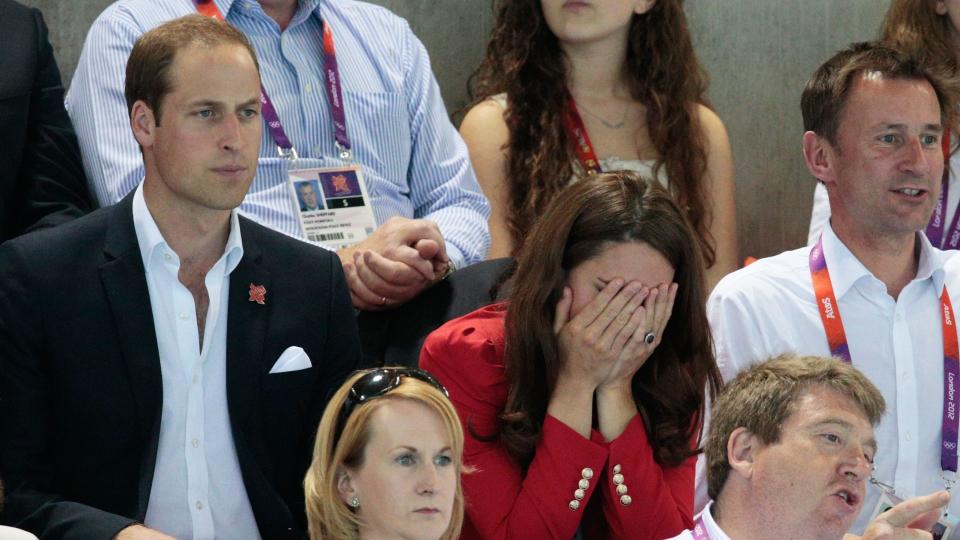 Prince William and Kate Middleton at the 2012 Olympics swimming