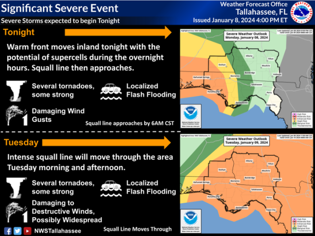 Florida cold front brings tornadoes, freezing temperatures