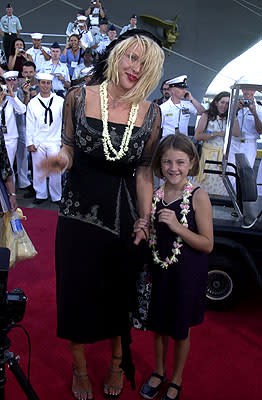 Courtney Love and Frances Bean Cobain aboard the USS John C. Stennis at the Honolulu, Hawaii premiere of Touchstone Pictures' Pearl Harbor