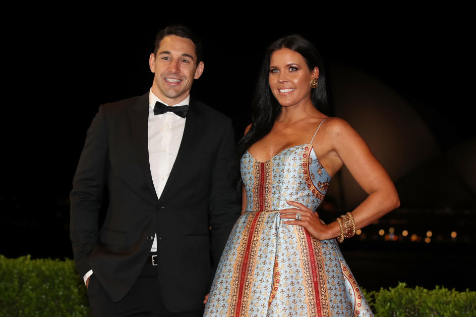 Billy Slater and wife at the Dally M awards in 2018.