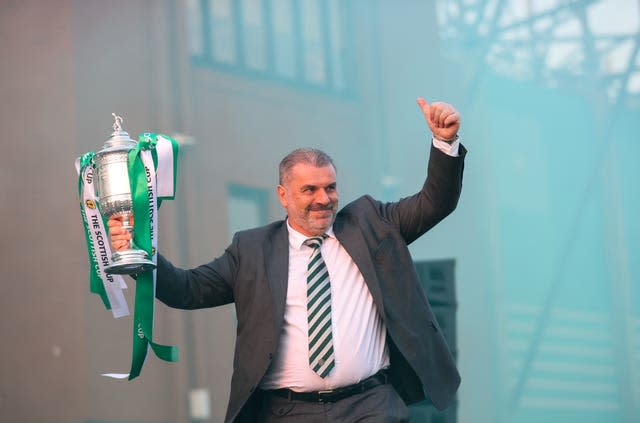 Celtic manager Ange Postecoglou celebrates