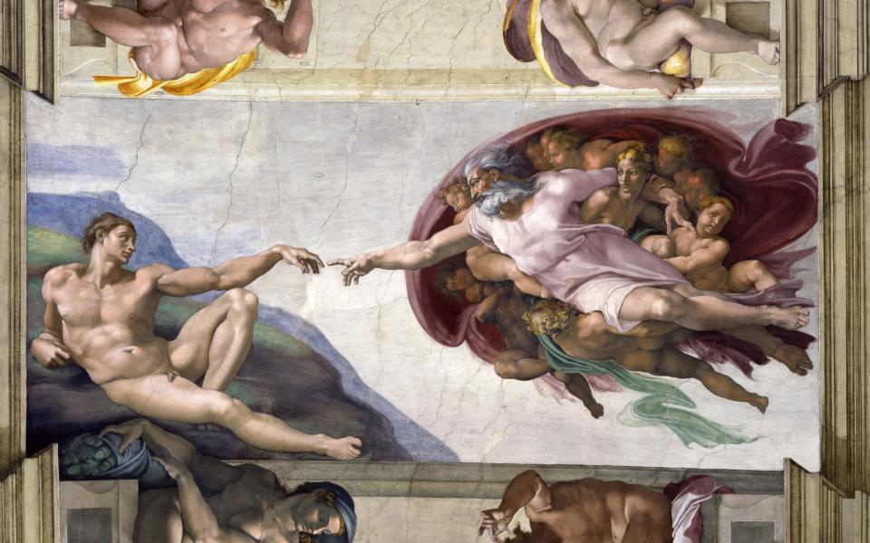 'The Creation of Adam' by Michelangelo as painted on the ceiling of the Sistine Chapel - FOTO SERVIZIO FOTOGRAFICO MUSEI VATICANI 