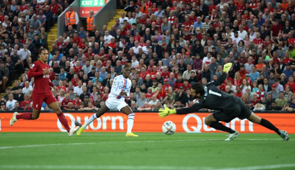 Wilfried Zaha scores for the Eagles (Getty)