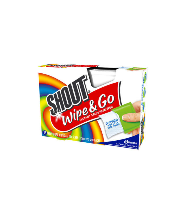 Shout Wipe & Go Instant Stain Remover Wipes Travel Size, 4 Packs