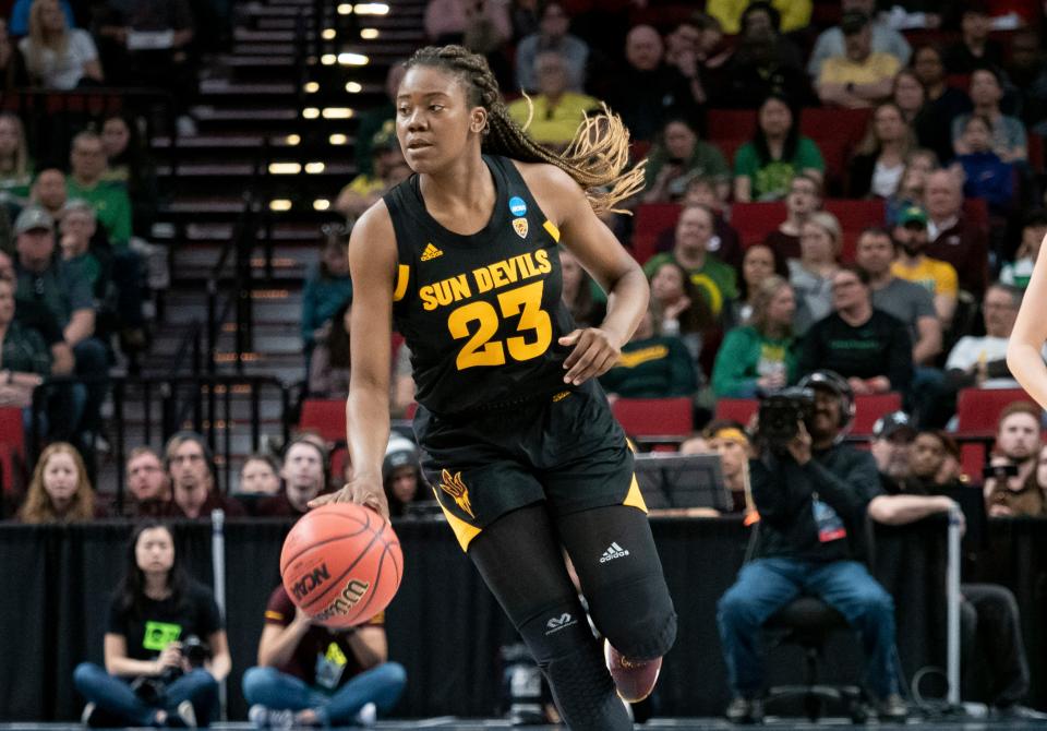 Iris Mboulito disputando un partido de la NCAA con el equipo de la Universidad de Arizona State. (Foto: Joseph Weiser / Icon Sportswire / Getty Images).