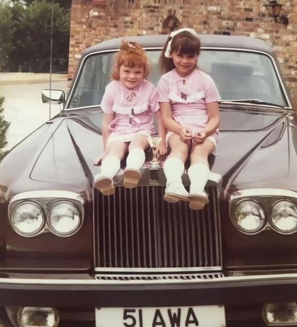 Her dad really did have a Rolls Royce: Victoria Beckham sitting on her father’s car as a child (Instagram/David Beckham)