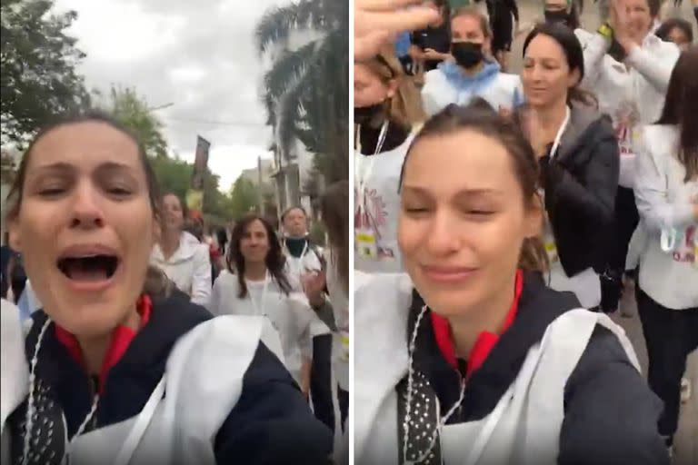 Pampita Ardohain se mostró muy emocionada en medio de la peregrinación a Luján en 2022